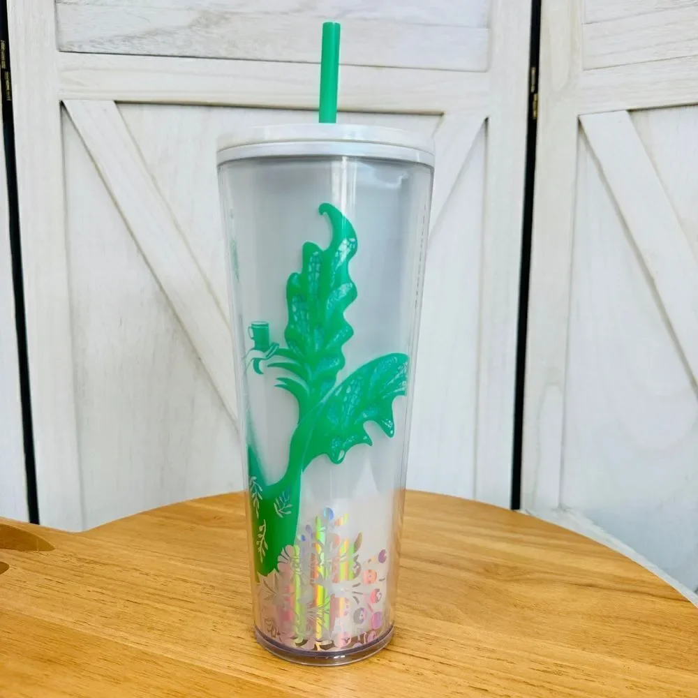 Starbucks Pearl Holographic‎ Siren Mermaid Tumbler Venti Cup White Green 24oz